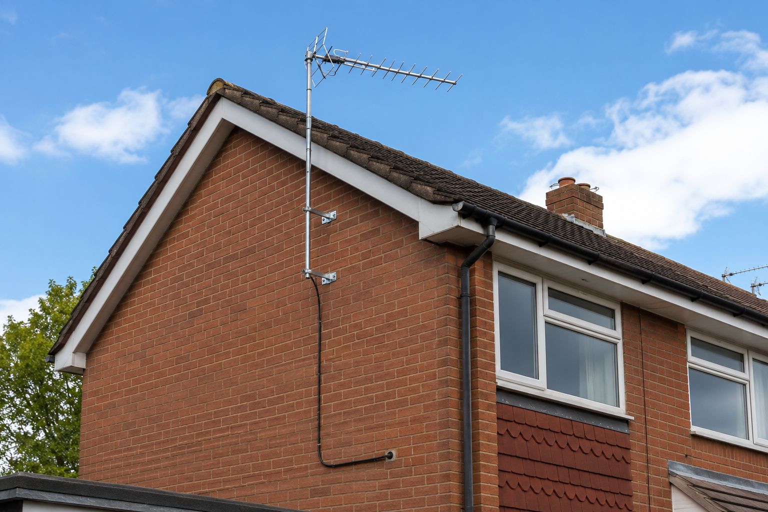 TV aerial installation on a Warwick home