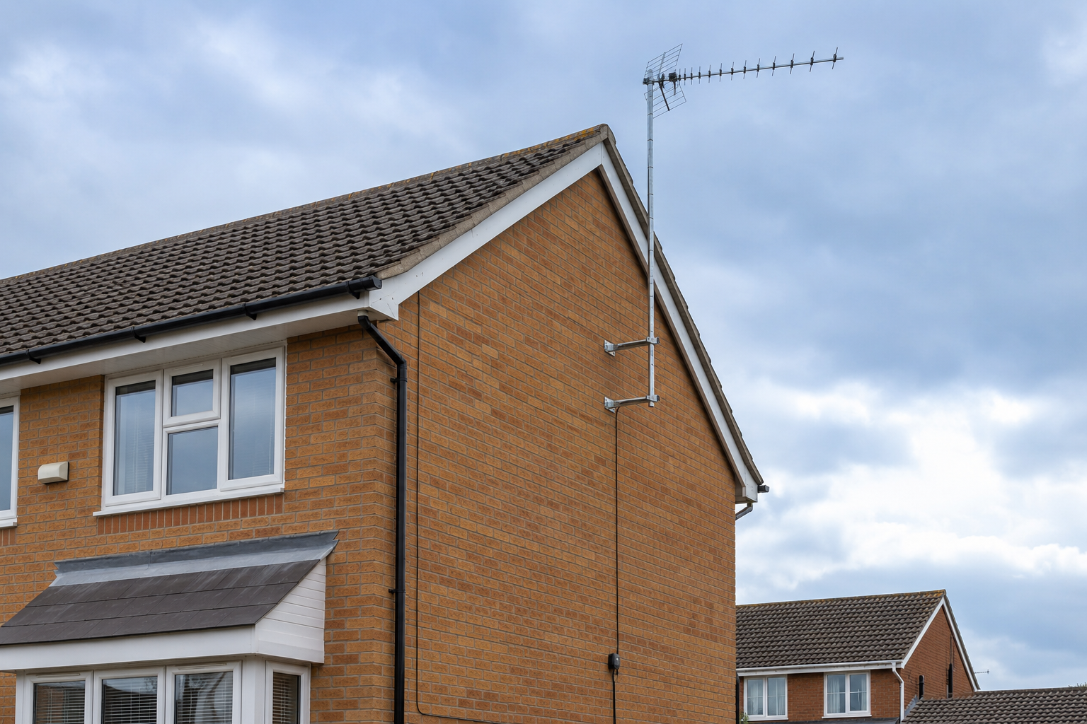 Roof-mounted TV aerial fitted for a Warwick property